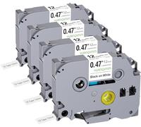 Nastro per Etichette Yuanqimm TZe TZ Tape 12mm 0,47 Compatibile per Brother P touch TZe-231 TZe231 TZ-231 TZ231 Nero su Bianco 12mm Laminato Nastri per Ptouch PT-H105 1000 H100LB H100R H110 1010, 4Pz