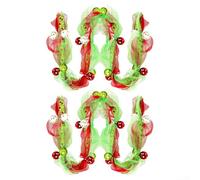 Nastro per ghirlande natalizie con palline decorative e nastri a righe per scale, porte e salotti, adatto per esposizione interna ed esterna