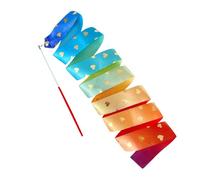Nastro per ginnastica ritmica - Nastro lungo arcobaleno serpente in seta, ballerino, Goodie Bags Stuffers | Fascia da ginnastica per bambini con motivo a cuore per spettacoli di danza finti, adatto