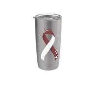 Nastro per il cancro del collo della testa bianco bordeaux sopravvissuto combattente Bicchiere termico in acciaio inox doppia parete