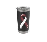 Nastro per il cancro del collo della testa bianco bordeaux sopravvissuto combattente Bicchiere termico in acciaio inox doppia parete