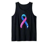 Nastro per Il Cancro della tiroide Survivor Fighter Chemo Blu Rosa Teal Canotta