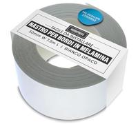 Nastro per impiallacciatura/bordatura di melammina bianco opaco (50 mm di larghezza x 7.5 m di lunghezza). Qualità superiore, pronto all'uso, pre-incollato e termoadesivo