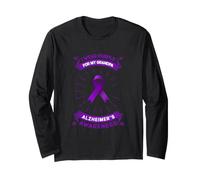 Nastro per la consapevolezza dell'Alzheimer Che indosso Viola per Mio Nonno Maglia a Manica