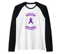 Nastro per la consapevolezza dell'Alzheimer Che indosso Viola per Mio Nonno Maglia con Maniche Raglan