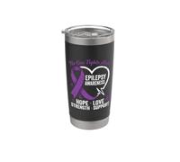 Nastro per la consapevolezza dell'epilessia, speranza, amore, sostegno, forza Bicchiere termico in acciaio inox doppia parete