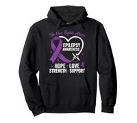 Nastro per la consapevolezza dell'epilessia, Speranza, Amore, Sostegno, Forza Felpa con Cappuccio