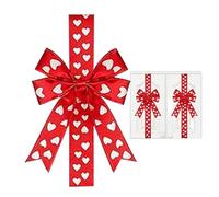 Nastro per la Decorazione 'Armadio, Nastro Romantico Rosso e Bianco da 25 cm, Decorazione con Fiocchi per San, per Amici di Famiglia Matrimonio casa di Campagna Bagno corridoio Vacanze