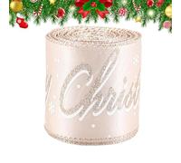 Nastro Per L'Albero Di Natale - Fascia Decorativa Natalizia Da 198 Cm - Nastro Decorativo Colore Champagne - Per L'Incarto Dei Regali La Decorazione 'Albero I Fiocchi Le Ghirlande E I Mazzi Di Fiori
