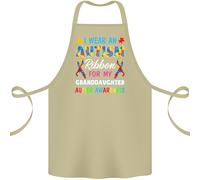 Nastro Per L'Autismo Per Mia Nipote Autistica Grembiule In Cotone 100% Biologico