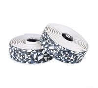 Nastro per manubrio bici da strada con design a doppio strato utilizzando PU per presa ed EVA per assorbimento della compressione (bianco-grigio)
