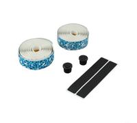 Nastro per manubrio della bicicletta in EVA Core PU per bici da strada e mountain bike, supporto per stabilità e comfort di guida (bianco blu)