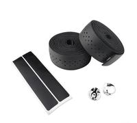 Nastro per manubrio in pelle PU compatibile con strada compatibile con bici da ciclismo, cintura con texture perforata con assorbimento degli urti (nero)
