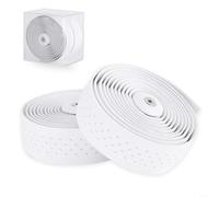 Nastro per manubrio per bici da strada, in silicone EVA antiurto, antiscivolo, confortevole, lunghezza 2100 mm, coppia (bianco)