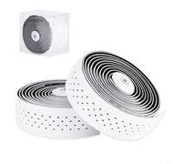 Nastro per manubrio per bici da strada, in silicone EVA antiurto, antiscivolo, confortevole, lunghezza 2100 mm, coppia (bianco + nero)