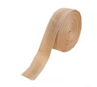Nastro per orlo termoadesivo, 2 m x 25 mm, nero, bianco, grigio, beige, blu, per pantaloni, jeans, gonne, tende, senza cuciture, forte nastro per modifiche fai da te (beige)