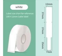 Nastro per stampante di etichette compatibile con dymo D11 P15 D30 D32, etichette in plastica ad adesione forte, larghezza 12 mm, marcatori per cavi oleosi per casa e ufficio (bianco)