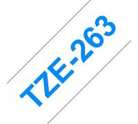 Nastro per stampanti di etichette Brother TZE-263 Blu su bianco 3,6 cm x 8 m