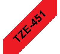 Nastro per Stampanti di Etichette Brother TZE-451 Nero su Rosso 24 mm