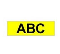 Nastro per stampanti etichette Brother Gloss Laminated 9mm Nero su Giallo