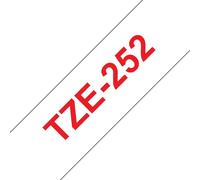 Nastro per stampanti etichette Brother TZE-252 Rosso su bianco 2,4 cm