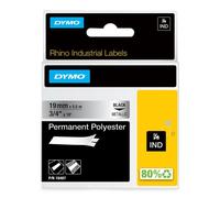 DYMO IND 18487 - Etichette DYMO IND, in poliestere, 19 mm, colore nero e metallo