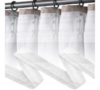 Nastro per Tende, 30 m X 2,5 cm Nastro per Tende Plissettato in Poliestere Bianca, Fascia per Tenda Bianca, Fettuccia Universale Arricciatenda, per Camere da Letto, Soggiorni, Uffici e Hotel