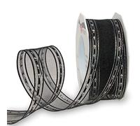 Nastro Präsent, Nero-argento, 40 mm width, 20 m length