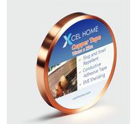 Nastro Rame Unito (10mm X 25m), Nastro Di Rame Per Lumache Per Giardini, Zione Delle Piante - Copper Tape Per Circuiti, Riparazioni, Schermatura Emi - Vetro Colorato Per Arti E Mestieri Fai Da Te