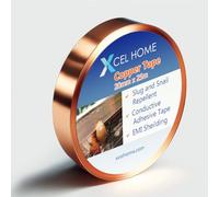 Nastro Rame Unito (20mm X 25m), Nastro Di Rame Per Lumache Per Giardini, Zione Delle Piante - Copper Tape Per Circuiti, Riparazioni, Schermatura Emi - Vetro Colorato Per Arti E Mestieri Fai Da Te