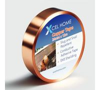 Nastro Rame Unito (24mm X 12m), Nastro Di Rame Per Lumache Per Giardini, Zione Delle Piante - Copper Tape Per Circuiti, Riparazioni, Schermatura Emi - Vetro Colorato Per Arti E Mestieri Fai Da Te