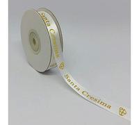 Nastro Raso bianco 15 mm x 25 metri scritta SANTA CRESIMA
