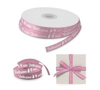 Nastro Raso per Bomboniere Battesimo Bambina 45 Mt x 1 Cm Rosa con Scritta Il Mio Battesimo - Nastrino per Bomboniere Bimba- Decorazioni Addobbi Allestimento Originali