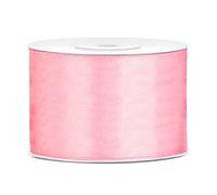Nastro Raso Poliestere Confezione Regalo 6/12/25/38/50/100 mm x 25 m (Taglia 50mm x 25m - Colore Rosa Chiaro)