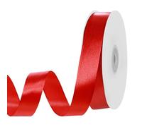 Nastro Raso Rosso da 50m, Nastro Regalo in Poliestere da 20mm Nastro di Raso Rosso Nastrino per Bomboniere, Fai Da Te, Confezioni Regalo, Decorazioni di Nozze, Compleanno, Battesimo, Natale