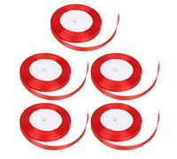 Nastro regalo Cygmophing 5 pezzi, largo circa 0,4 pollici, lungo 24,1 m, impermeabile, colore brillante, non sbiadisce, ampia applicazione, nastro per confezioni regalo (26#rosso)