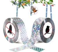 Nastro Repellente Antiuccelli,2 Rotoli Dissuasori per Piccioni 80M x 2.4cm Nastro Riflettente Repellente Nastro Repellente Olografico Riflettente per Giardini,Frutteti, Nastro Deterrente
