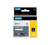 Nastro Rhino 1734524 - 24 mm x 3,5 mt - nylon flessibile - nero/bianco - Dymo