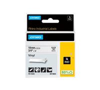 Nastro Rhino 18445 - 19 mm x 5,5 mt - vinile - permanente - nero/bianco - Dymo