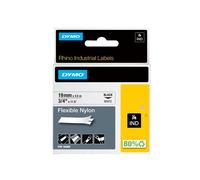 Nastro Rhino 18489 - 19 mm x 3,5 mt - nylon flessibile - nero/bianco - Dymo