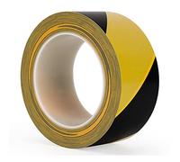 Nastro riflettente di sicurezza, Nastro adesivo in PVC da 50 mm x 33 m, nastri di sicurezza - Segnaletica corsia e distanziamento sociale(Black/Yellow)