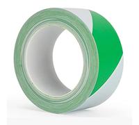Nastro riflettente di sicurezza, Nastro adesivo in PVC da 50 mm x 33 m, nastri di sicurezza - Segnaletica corsia e distanziamento sociale(Green/White)