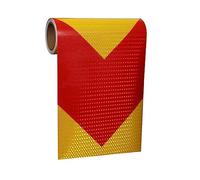 Nastro riflettente di sicurezza, Nastro riflettente ad alta intensità, 30 cm x 32,8 piedi, for segnali stradali, autocarri, rimorchi, barche e automobili(Red Yellow)