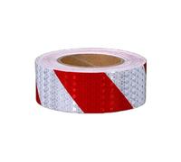 Nastro riflettente, Nastro di avvertenza riflettente fluorescente autoadesivo, nastro sicurezza multicolore 2 pollici x 82 piedi impermeabile(Red White)