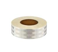 nastro riflettente, Nastro riflettente di avvertimento 45m x 5cm PVC multicolore 1 rotolo(White)