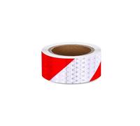 nastro riflettente, Nastro riflettente di sicurezza, nastro di avvertimento, 5 cm x 3 m, PVC multicolore, 1 rotolo(Red White)