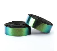 Nastro riflettente per manubrio Aurora che cambia colore per bici da strada, gradualmente viola con rivestimento in schiuma EVA ammortizzante, lunghezza 2150 mm, coppia (verde)