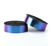Nastro riflettente per manubrio, camaleonte per manubrio della bicicletta, con presa che cambia colore, assorbe gli urti, antiscivolo, in pelle PU, spesso per manubrio in schiuma EVA, specchio (blu)
