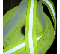 Nastro riflettente rifrangente fluo da cucire combinato giallo/grigio 30mm new
