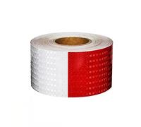 Nastro riflettente Strisce riflettenti fluorescenti Alta visibilità Autoadesiva for esterni for biciclette Auto Moto Impermeabile Rosso Bianco 10 cm x 50 m(Red White,10cm x 50m)